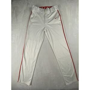 Nike Dri-Fit Boys Baseball Pants XL White Red with Red Piping Athletic Sports